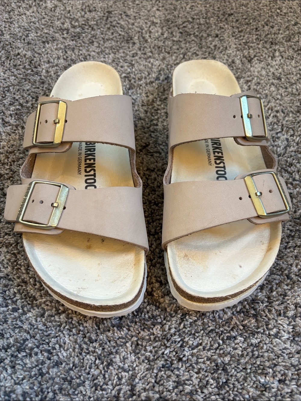 Birkenstock Kids Two-Buckle Sandals in Nude/Taupe